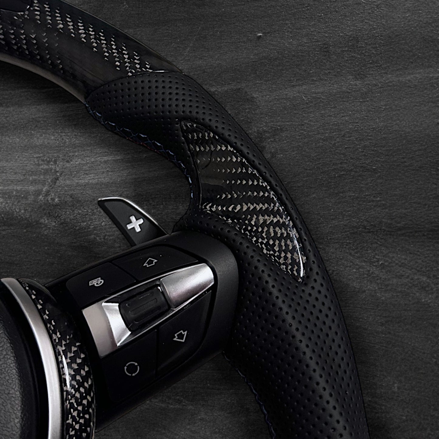 BMW F-Series Steering Wheel - Carbon & Leather w/ LED Display