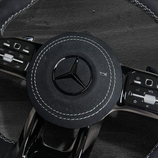 Mercedes-Benz AMG Steering Wheel - Full Leather w/ All-Black Look & Leather Airbag