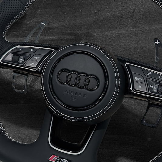 Audi RS B9 Perforated Leather Flat Bottom Steering Wheel