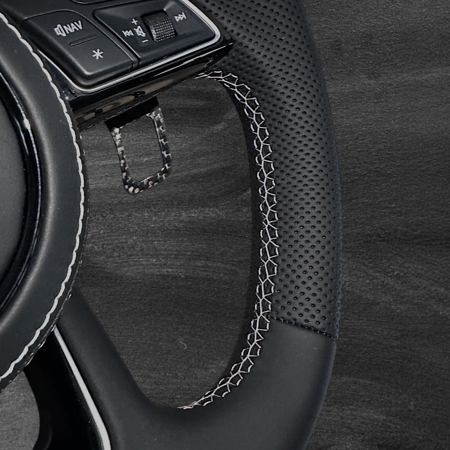 Audi RS B9 Perforated Leather Flat Bottom Steering Wheel