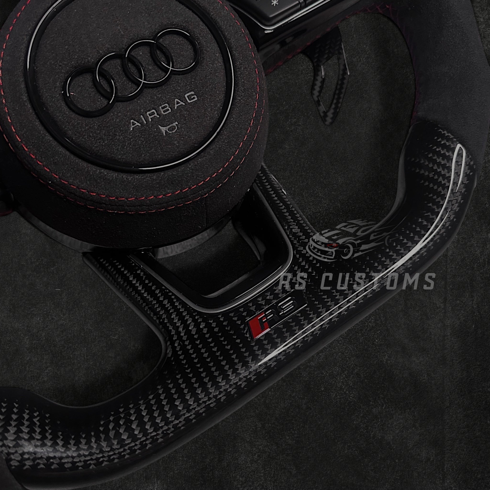 Audi RS B9 Carbon/Alcantara Lenkrad mit roten Details