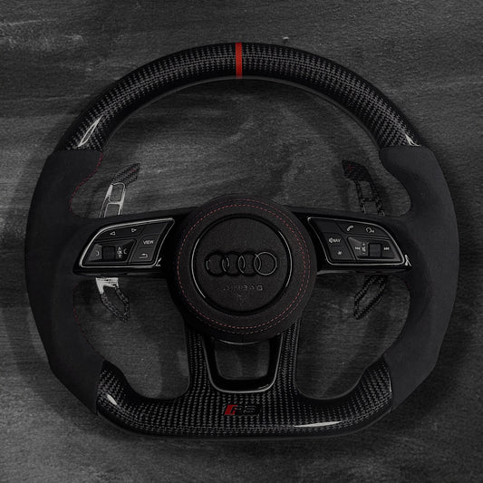 Audi RS B9 Ratt i kolfiber/alcantara med röda detaljer