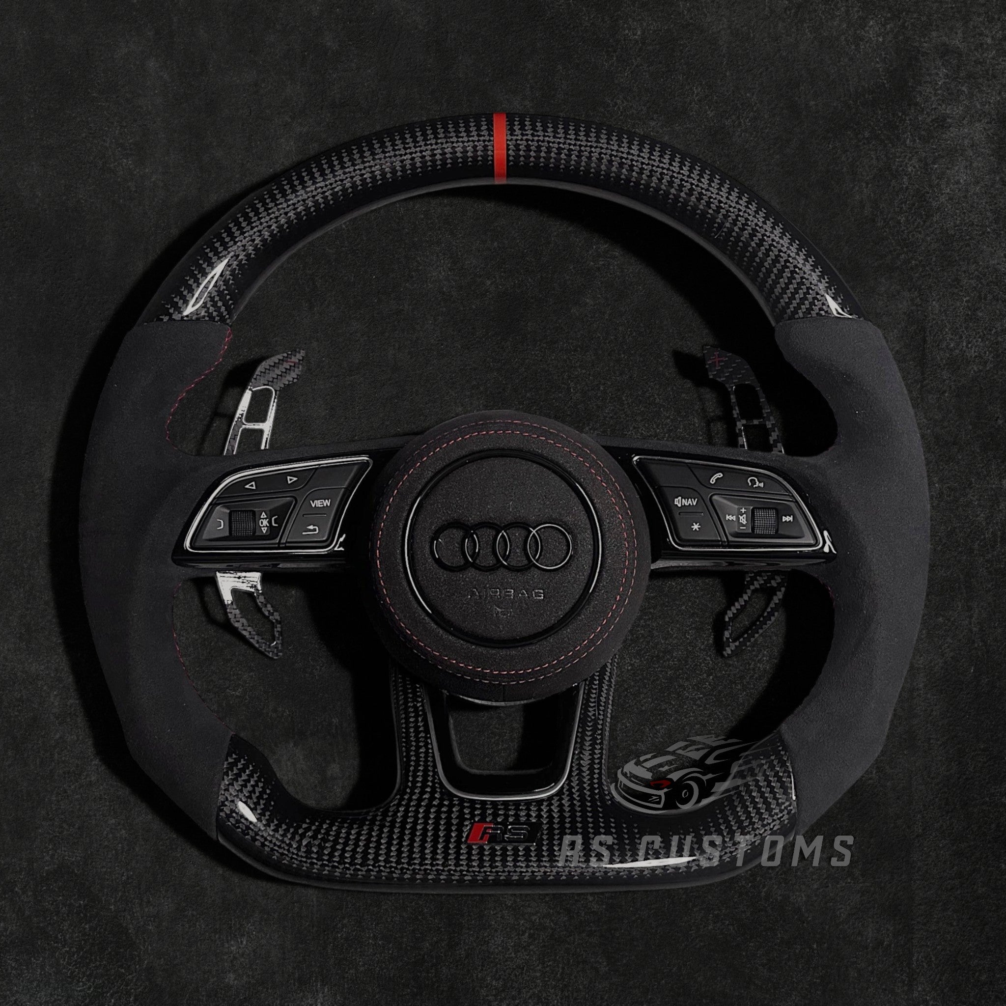 Audi RS B9 Carbon/Alcantara Lenkrad mit roten Details