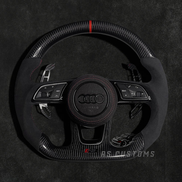 Audi RS B9 Carbon/Alcantara ratt m/ Rød Detaljer