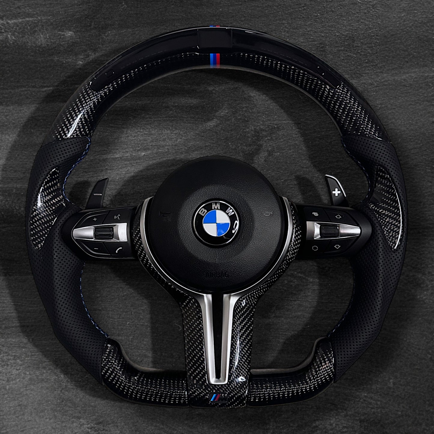 BMW F-Series Steering Wheel - Carbon & Leather w/ LED Display