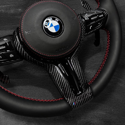 BMW F-Serie Ratt - Nappaskinn m/ Carbon Deksel & Skinn Airbag