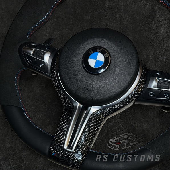 BMW F-Serie Skinn & Alcantara Ratt med Carbon Deksel
