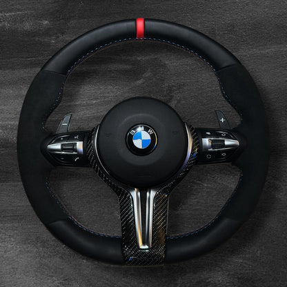 BMW F-Serie Skinn & Alcantara Ratt med Carbon Deksel