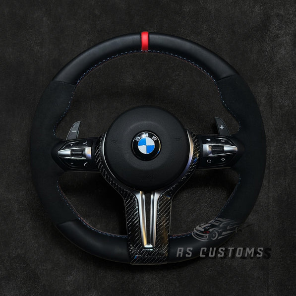 BMW F-Serie Skinn & Alcantara Ratt med Carbon Deksel