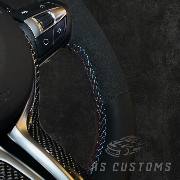 BMW F-Serie Skinn & Alcantara Ratt med Carbon Deksel