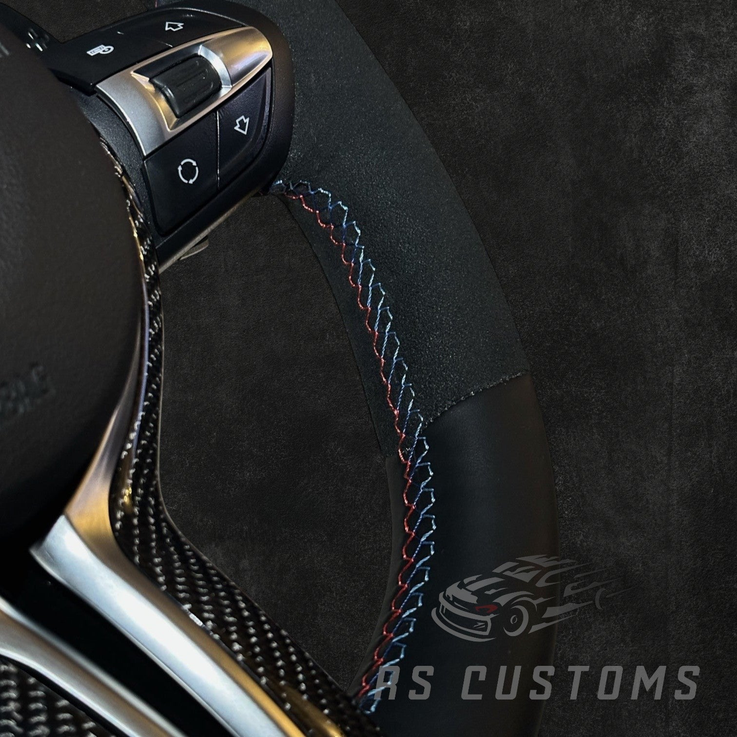 BMW F-Serie Skinn & Alcantara Ratt med Carbon Deksel