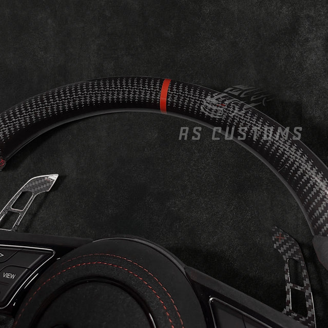 Audi RS B9 Carbon/Alcantara ratt m/ Rød Detaljer