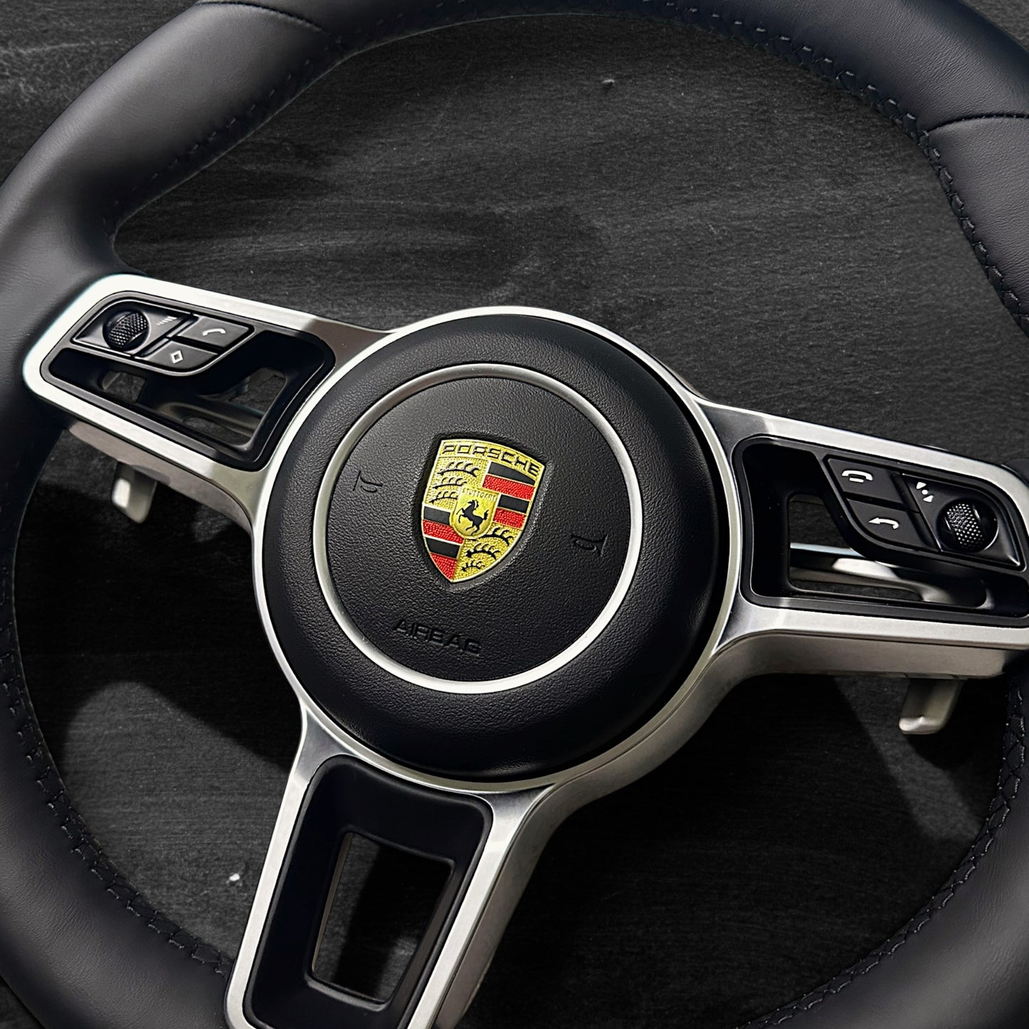 Porsche 2015-2023 Leather Steering Wheel - OEM Look