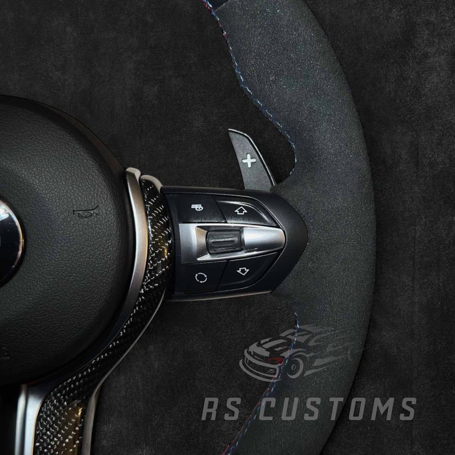 BMW F-Serie Skinn & Alcantara Ratt med Carbon Deksel