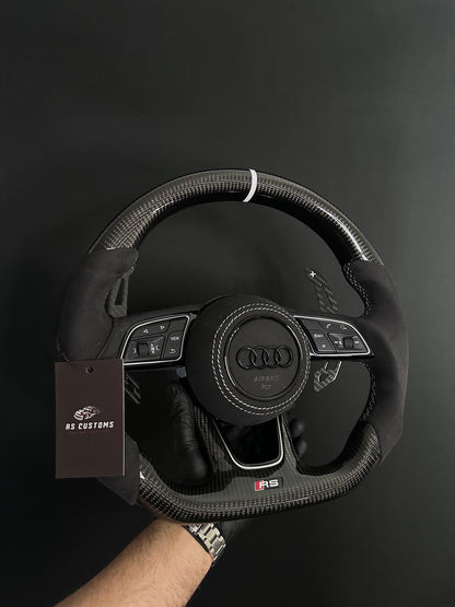 Audi RS B9 Carbon/Alcantara ratt m/ Rød Detaljer