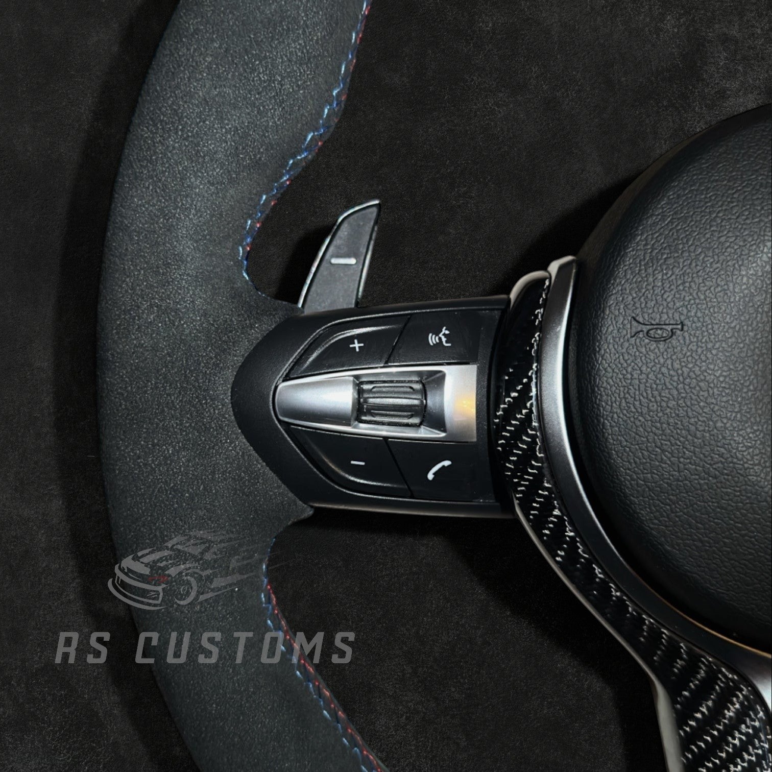 BMW F-Serie Skinn & Alcantara Ratt med Carbon Deksel