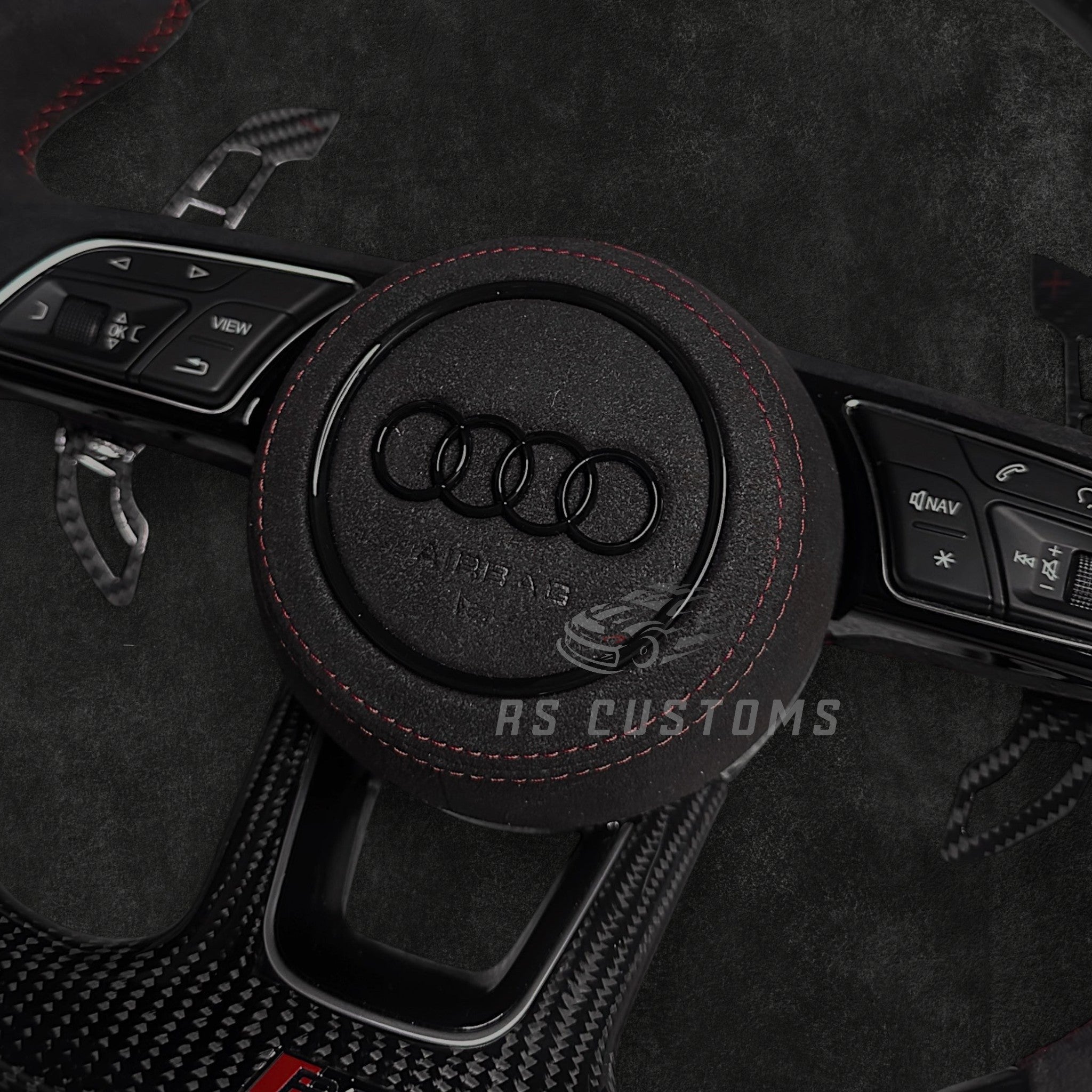 Audi RS B9 Carbon/Alcantara Lenkrad mit roten Details