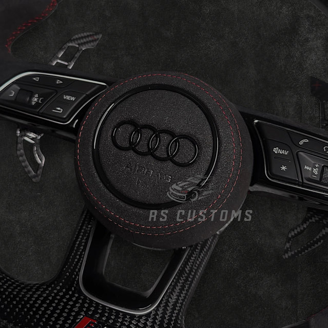 Audi RS B9 Carbon/Alcantara ratt m/ Rød Detaljer