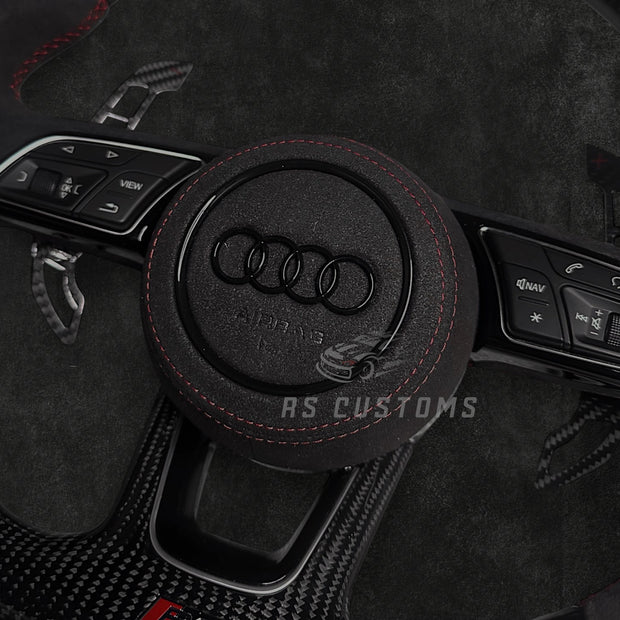 Audi RS B9 Carbon/Alcantara ratt m/ Rød Detaljer