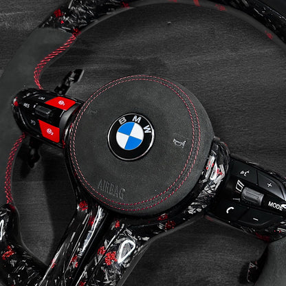 BMW F-Serie Ratt - Forged Carbon med rød flak & Alcantara m/ LED Display