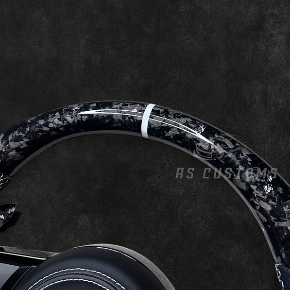 Volkswagen R-Model Custom Steering Wheel – Forged Carbon Fiber w/ flakes & Perforated Leather