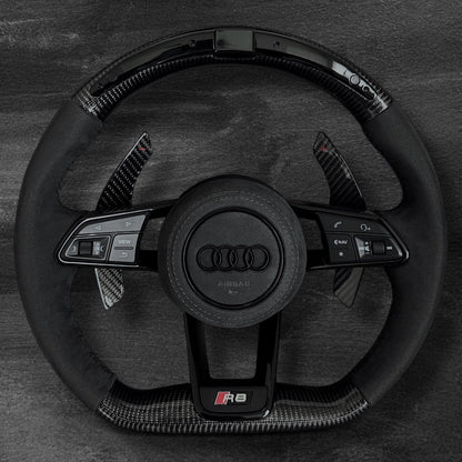 Audi R8 Carbon/Alcantara Ratt m/ RPM Skjerm & Sorte Detaljer