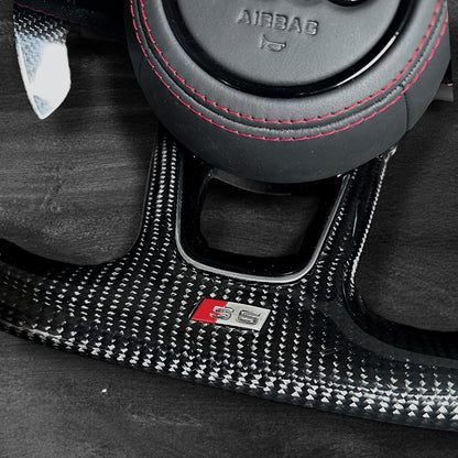 Audi RS B9 Carbon/Skinn ratt m/ Rød Detaljer