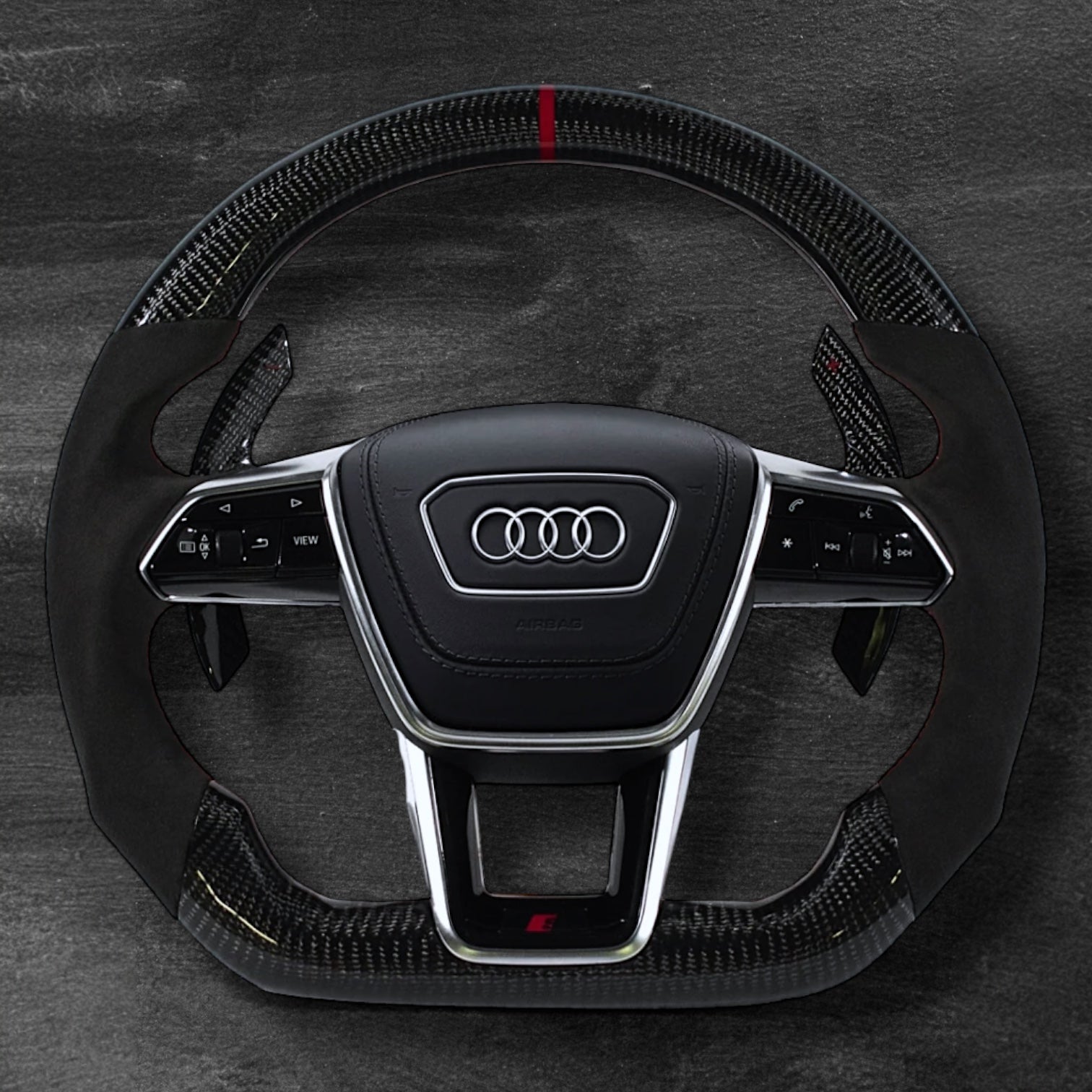 Audi RS C8 Carbon/Alcantara Ratt m/ Rød Detaljer