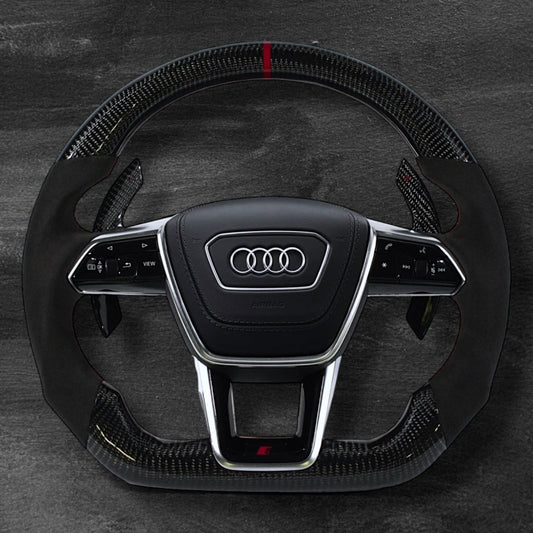 Audi RS C8 Carbon/Alcantara Ratt m/ Rød Detaljer