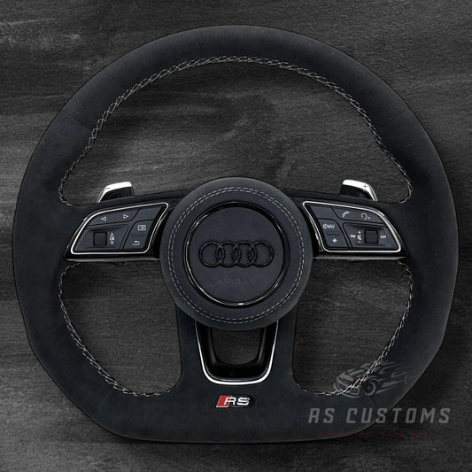 Audi RS B9 Alcantara ratt med sort logo