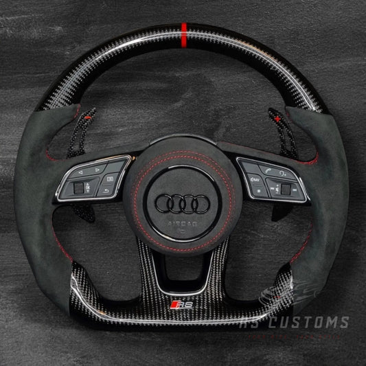 Audi RS B9 Carbon/Alcantara ratt m/ Rød Detaljer