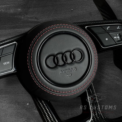 Audi RS B9 Carbon/Skinn ratt m/ Rød Detaljer