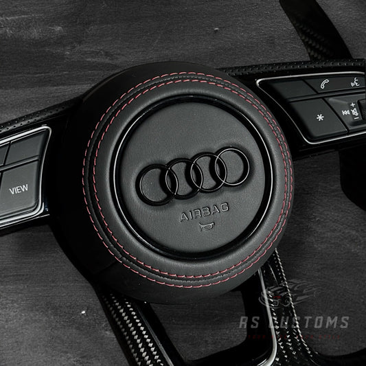 Audi RS B9 Carbon/Skinn ratt m/ Rød Detaljer