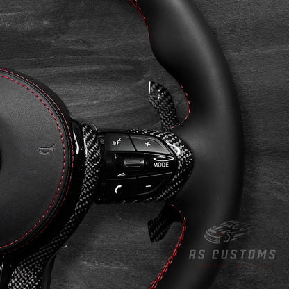 BMW F-Serie Ratt - Nappaskinn m/ Carbon Deksel & Skinn Airbag