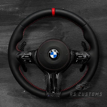 BMW F-Serie Ratt - Nappaskinn m/ Carbon Deksel & Skinn Airbag