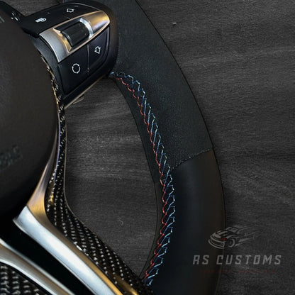 BMW F-Serie Skinn & Alcantara Ratt med Carbon Deksel