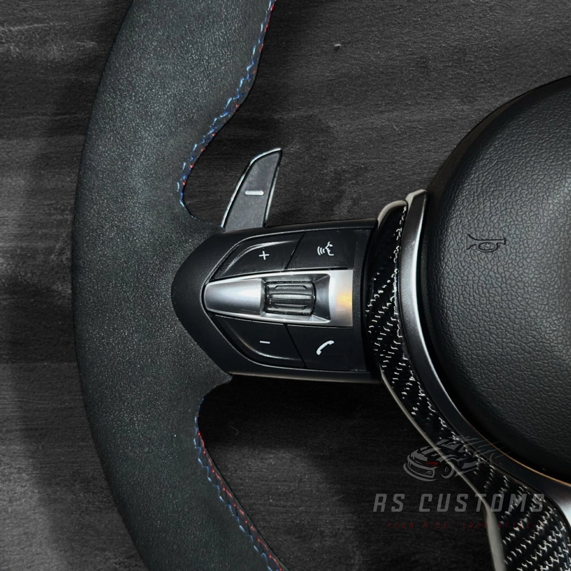 BMW F-Serie Skinn & Alcantara Ratt med Carbon Deksel