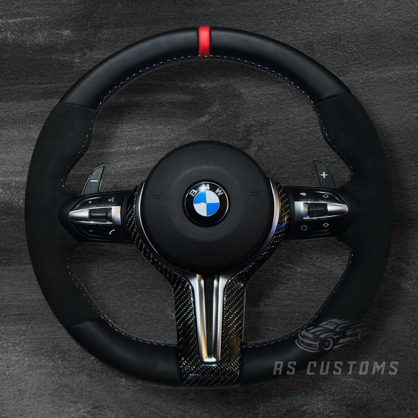 BMW F-Serie Skinn & Alcantara Ratt med Carbon Deksel
