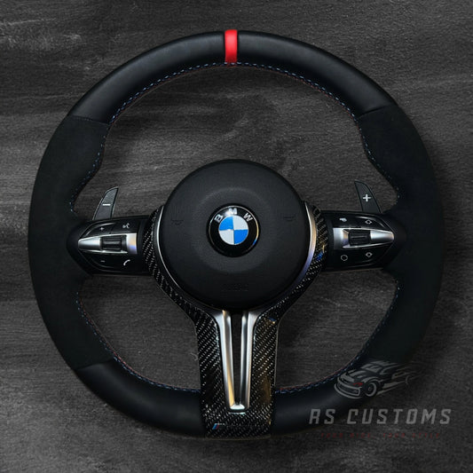 BMW F-Serie Skinn & Alcantara Ratt med Carbon Deksel