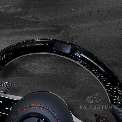 Mercedes AMG Dragonfly Ratt - Carbon & Perforert Skinn m/ LED Skjerm