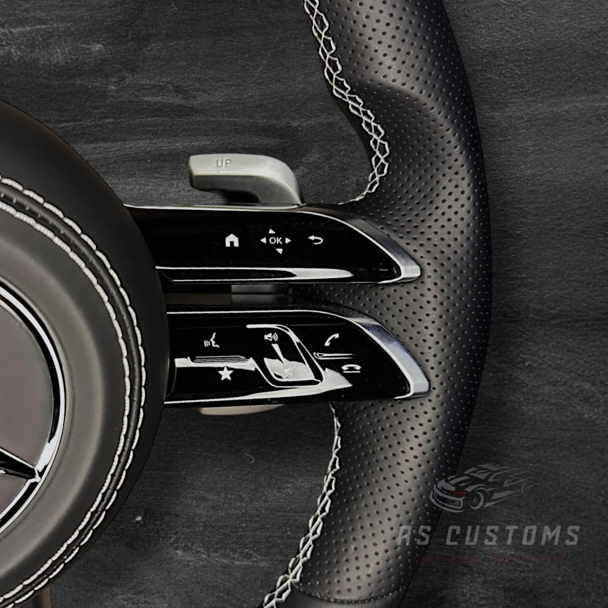 Mercedes AMG Dragonfly Ratt - Nappa Skinn & Perforert Skinn