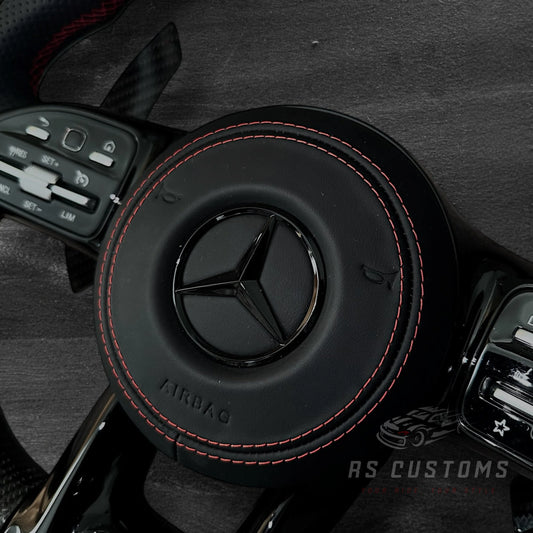 Mercedes AMG Ratt - Carbon & Perforert Skinn m/ LED Display