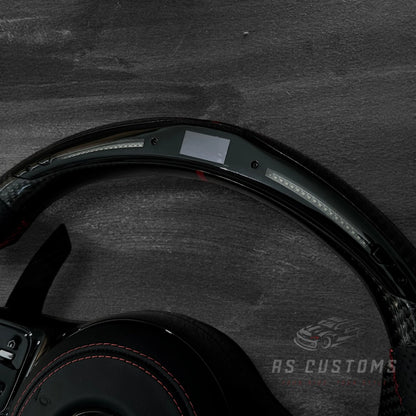 Mercedes AMG Ratt - Carbon & Perforert Skinn m/ LED Display