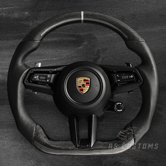 Porsche 2020-2025 Ratt – Plain Carbon Fiber / Skinn