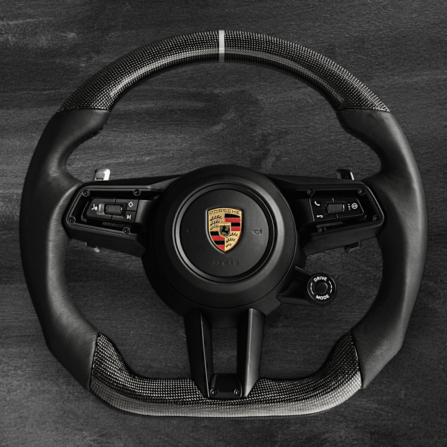 Porsche 2020-2025 Ratt – Plain Carbon Fiber / Skinn