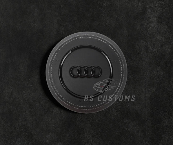 RS Customs Audi custom airbag cover for A3, A4, A5, A6, RS3, RS6, TT, R8 and other 2010–2019 Audi models with leather, Alcantara and custom stitching options.