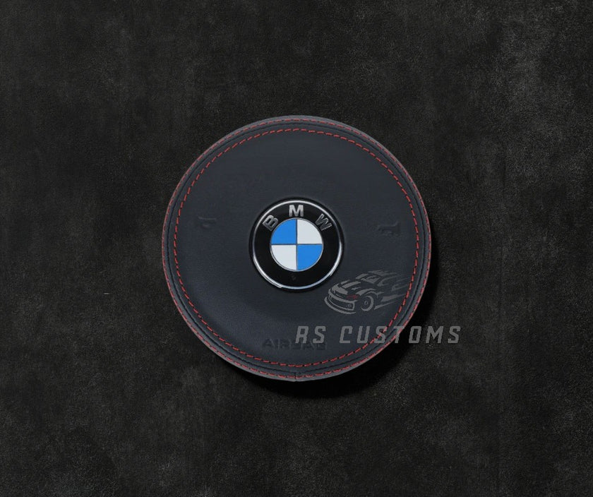 RS Customs BMW F-Series custom airbag cover for F20, F30, F32, F80, F82, F15 and other BMW F-Series models with leather, Alcantara and custom stitching options.