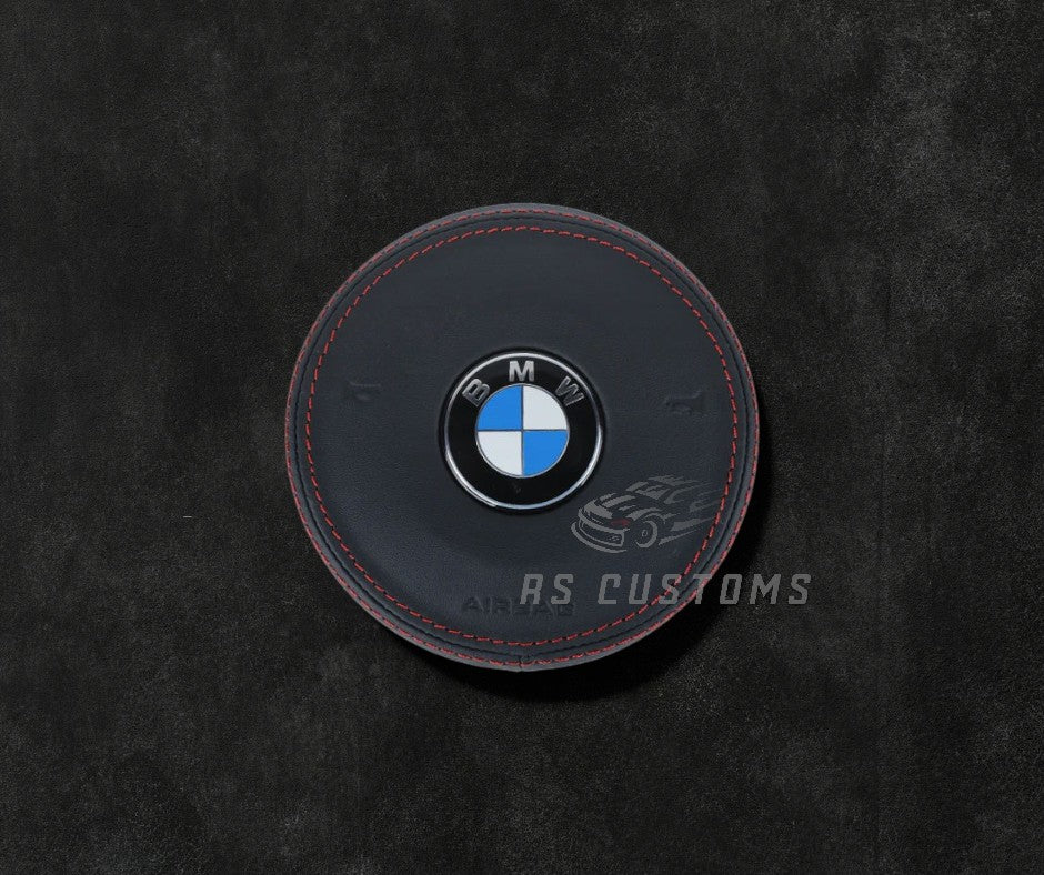 RS Customs BMW F-Series custom airbag cover for F20, F30, F32, F80, F82, F15 and other BMW F-Series models with leather, Alcantara and custom stitching options.