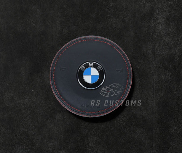 RS Customs BMW F-Series custom airbag cover for F20, F30, F32, F80, F82, F15 and other BMW F-Series models with leather, Alcantara and custom stitching options.