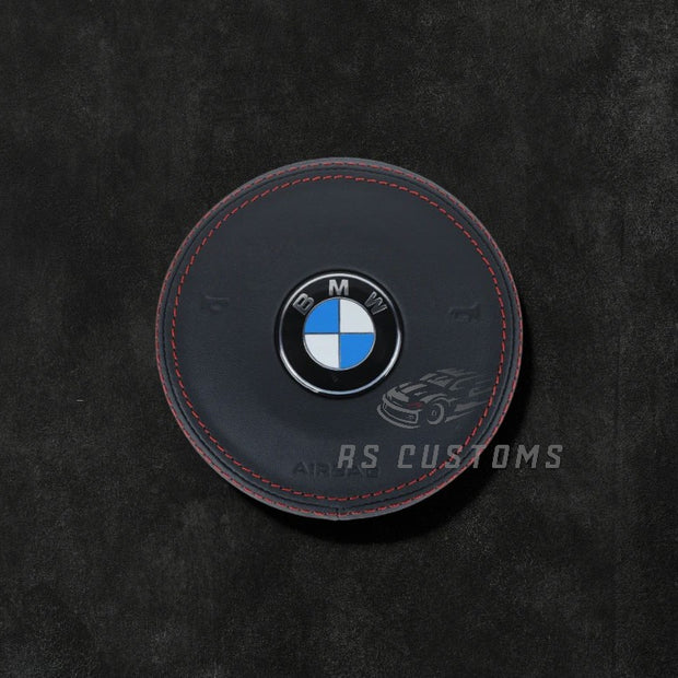 RS Customs BMW F-Series custom airbag cover for F20, F30, F32, F80, F82, F15 and other BMW F-Series models with leather, Alcantara and custom stitching options.